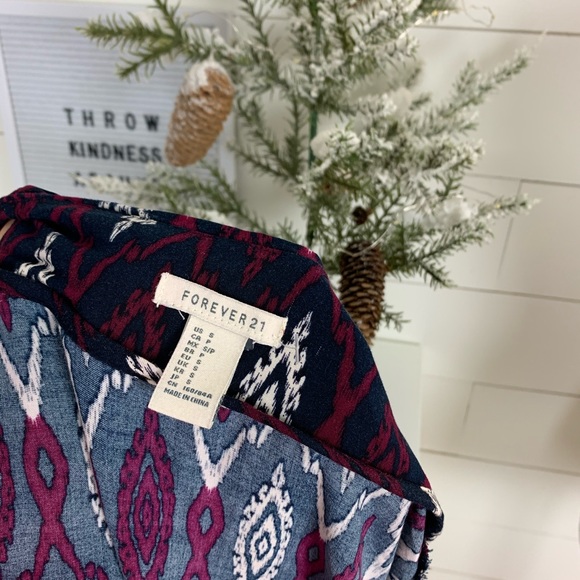 ❌SOLD❌ Aztec Print Navy Fitted Blazer Jacket F21 - Picture 8 of 8